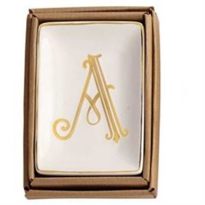 Mud Pie Ceramic Gold Monogram Trays